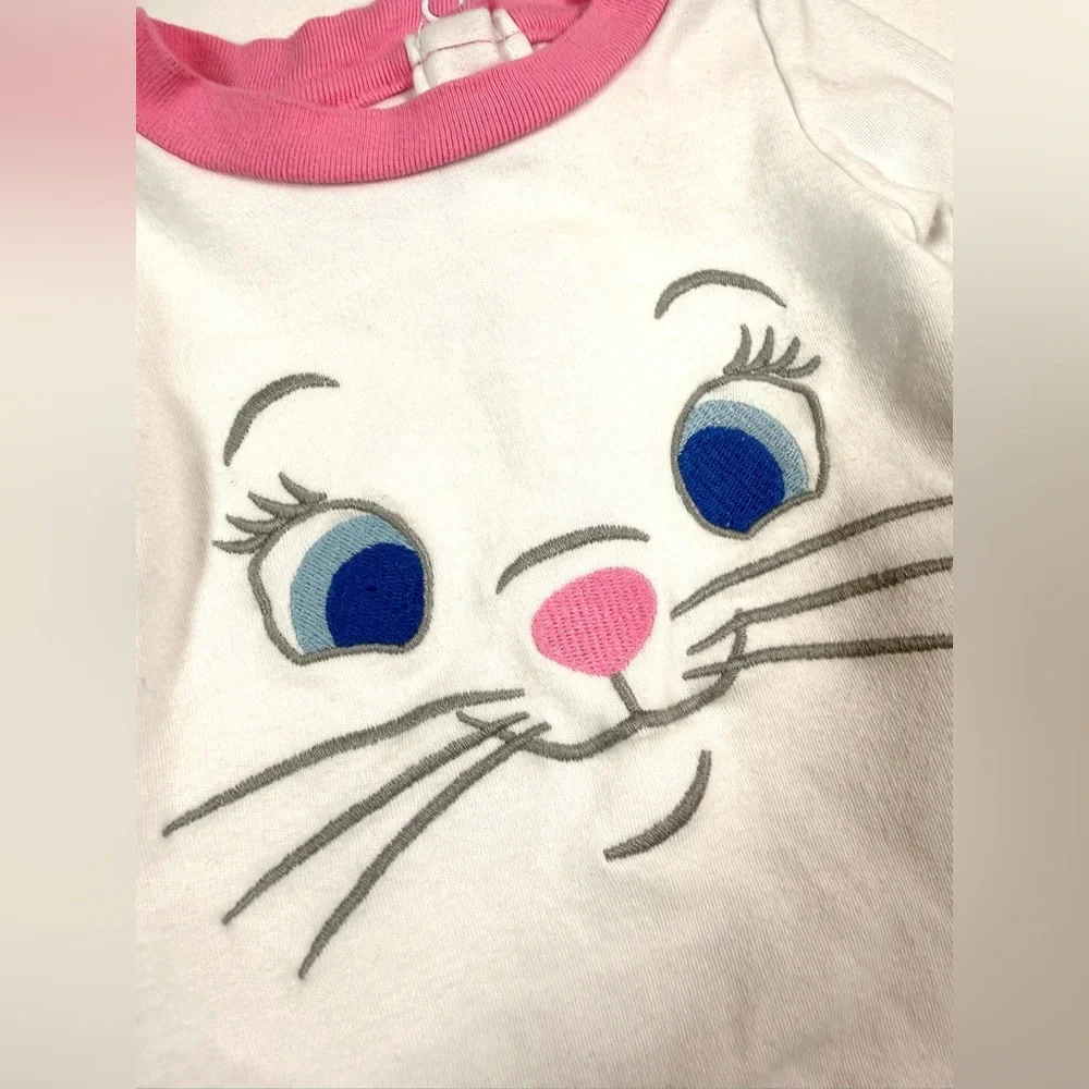 DISNEY Marie Aristocats Baby Bodysuit 0-3M Long Sleeve‎ Cat Graphic Onesie